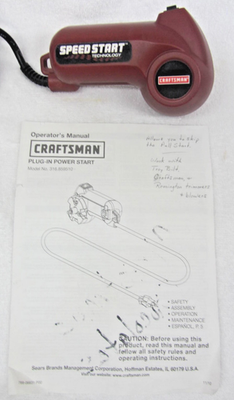 #ad Craftsman Plug In Power Start Electric Speed Starter 85951 Push Button w Manual $23.95