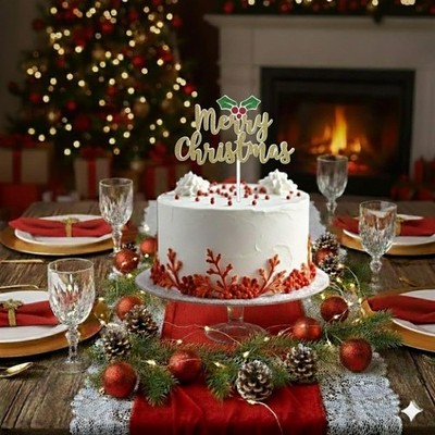 Frohe Weihnachten Cake Topper / Dekokorte / Xmas Cake Topper / Festliche Torte