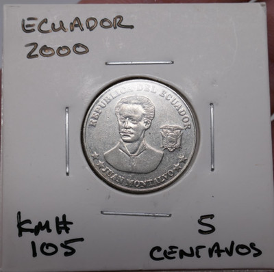 Ecuador 2000 Stainless Steel 5 Centavos Coin
