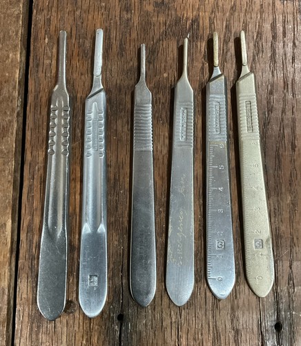 Vtg Lot of 6 Bard-Parker Jarit Scalpel Handles #3 ~ #4