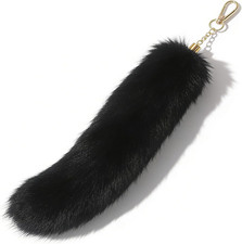 Fluffy Fox Tail Fur Keychain Cosplay Handbag Tassel Women Soft Faux Furry Tails