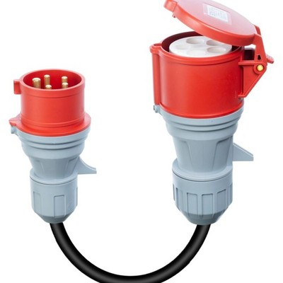 CEE 3-Phasen Adapter 16A auf 32A kupplung Schutzabdeckung für Industrie Haushalt