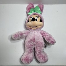 New Disney Store 2021 Minnie Mouse Easter Bunny Pink Stuffed Plush Toy NWT