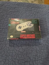Super Nintendo SNS-005 SNES Controller In Original Box w/sealed Manual/poster