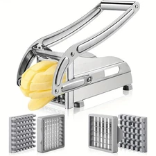 Heavy Duty Stainless Steel French Fry Cutter with Suction Feet for Potatoes