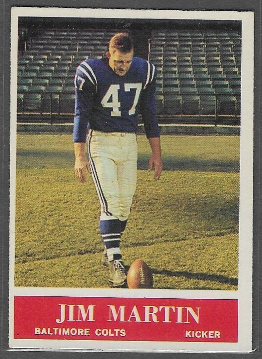 Jim Martin #5 Football Cards 1964 Philadelphia trading card — raw and PSA graded price guide