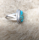 VINTAGE NATIVE AMERICA /Blue Turquoise /STERLING Silver/Rope Bezel/ Size 4.5/NEW — photo 3