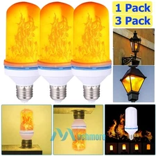 4 Modes LED Flame Effect Light Bulb-Simulated Nature Fire Flicker Lamp, E27 Bulb