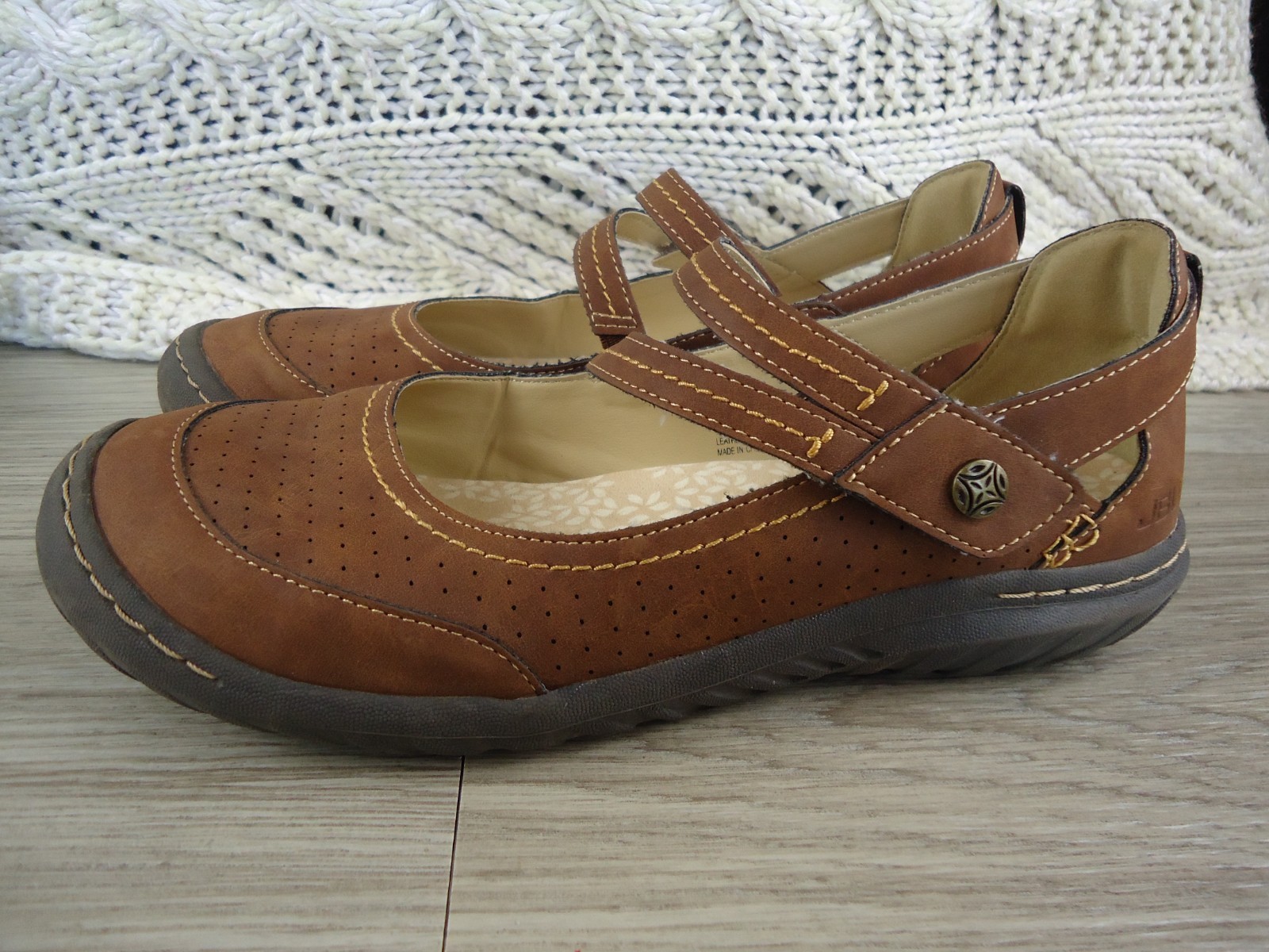 JBU Fawn Women’s 8 Comfort Casual Classic Mary Jane Flats Brown Vegan Shoes