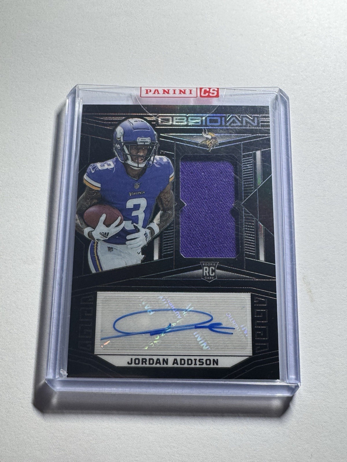 2023 Panini Obsidian - Rookie Jersey Autographs Jordan Addison RC /199 Vikings