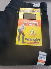 WRANGLER 'Cowboy Cut Original Fit' Jeans 36x34 Black 13MWZWK Straight Leg