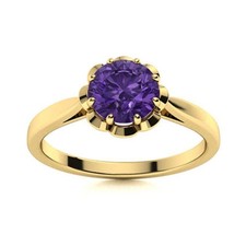 Amethyst Gemstone 925 Sterling Silver Wife Wedding Solitaire Promise Ring