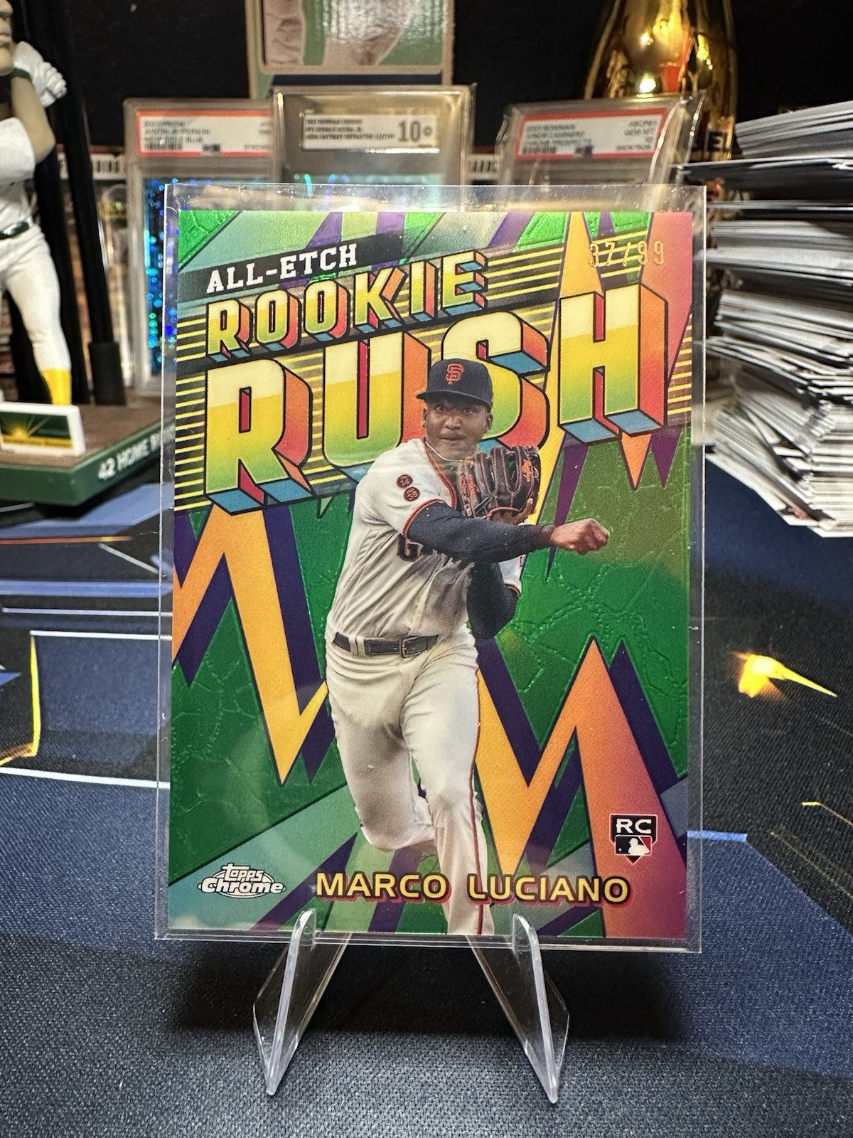 2024 Topps Chrome - All-Etch Rookie Rush Green Refractor Marco Luciano 37/99