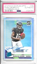 2019 DONRUSS OPTIC MARQUISE BROWN RC. AUTO /99 PSA AUTHENTIC