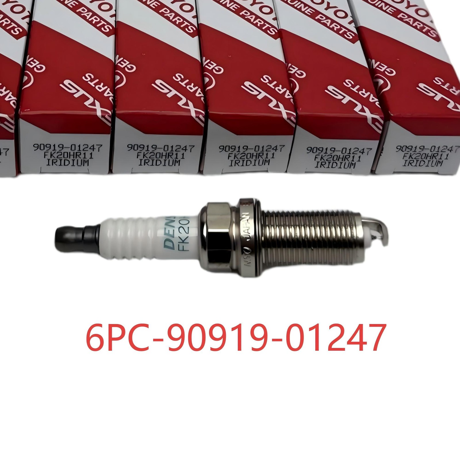 6X Genuine Toyota Denso 90919-01247 Spark Plug Camry RAV4 Highlander Lexus 12-20