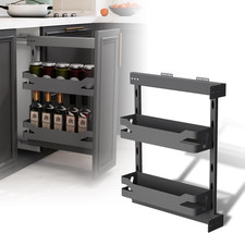 Cestello Estraibile per Dispensa Da 200 Mm, Organizer Spezie a 2 Ripiani in Acci