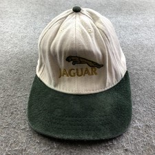 Vintage Jaguar Hat Cap Snap Back Mens One Size White Suede Brim Car Logo