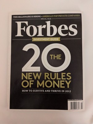 Forbes Investment Guide Newsstand Magazine December 2011 No label Double Issue