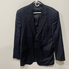 Hickey Freeman Madison Suit 42 Long Charcoal Plaid Worsted Wool Mens 34x31