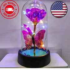 Valentine s Day Rose Flower Necklace for Her Romantic Butterfly Birthday Anniver