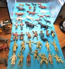 Huge Lot Vintage COWBOY / HORSE / WAGON FIGURES PEOPLE MARX PLAYSETS Must See!