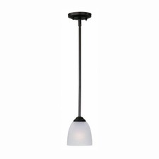 Maxim Stefan 1 Light Mini Pendant with Black Finish and Frosted Glass