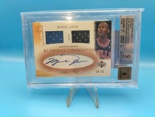 Michael Jordan 01-02 Upper Deck Mj's Back Dual Patch Auto /23 BGS 9