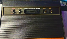 ATARI 2600 CX-2600A CONSOLE/2 JOYSTICKS/ENCOUNTER @ L5 COSMIC ARK /M.COMMAND EXC