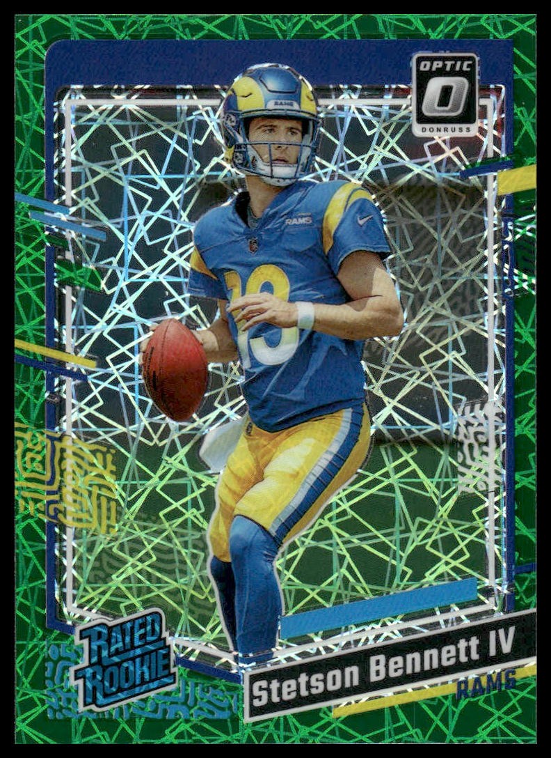 2023 Donruss Optic #267 Stetson Bennett RC Rookie Green Velocity Rams