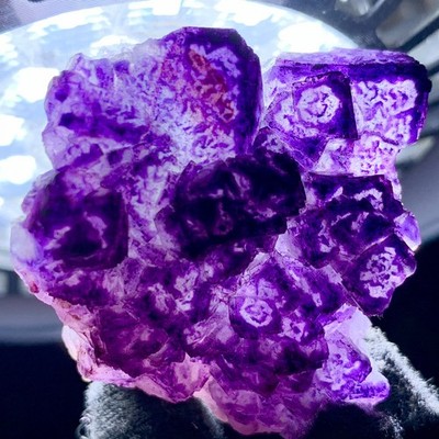 50G Special Beautiful Nature Octahedron Purple Fluorite Mineral Specimen/Guizhou