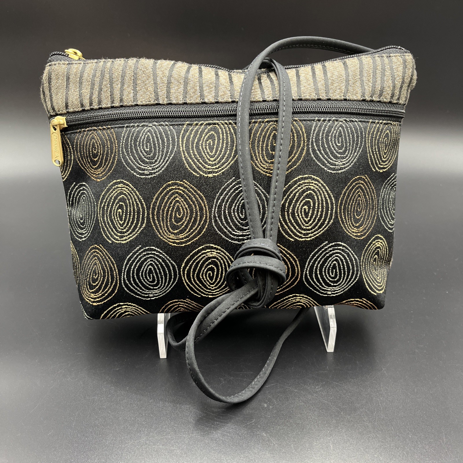 Geometric Patchwork Tapestry Crossbody Purse Cott… - image 1