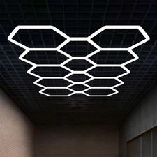 14HEX Lámpara de techo LED hexagonal para garaje, taller, almacén, gimnasio