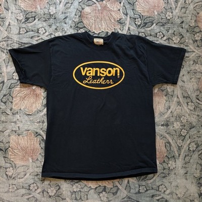 Vintage Vanson Leathers Shirt Mens XL Black USA Logo Motorcycle 