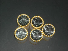 Lot Of 5 Rolls 2025 P Kennedy Half Dollar UNSEARCHED UNC BU 100 Coins