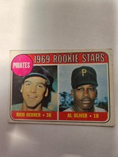 1969 Topps Card #82 Pirates Rookie Al Oliver & Rich Hebner VG/EXC SCANNED Card. rookie card picture