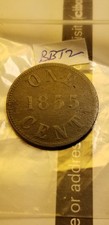 1855 Canada One Cent Token PEI Fisheries Agriculture Breton 920 PE6A1 Idsa1.