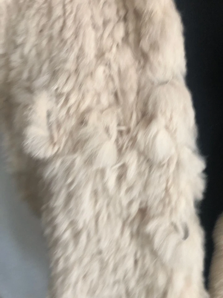 Chaleco Che-Bella Mujer Talla L Piel de Conejo Genuino Frente Abierto Shabby BOHO Foto 4 de 4