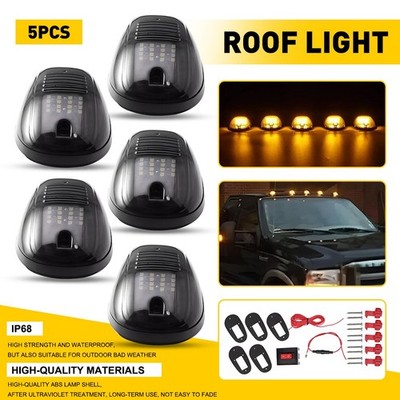 Rooftop Cab Marker Light LED For Dodge RAM 1500 2500 3500 Toyota Tacoma Amber 5X