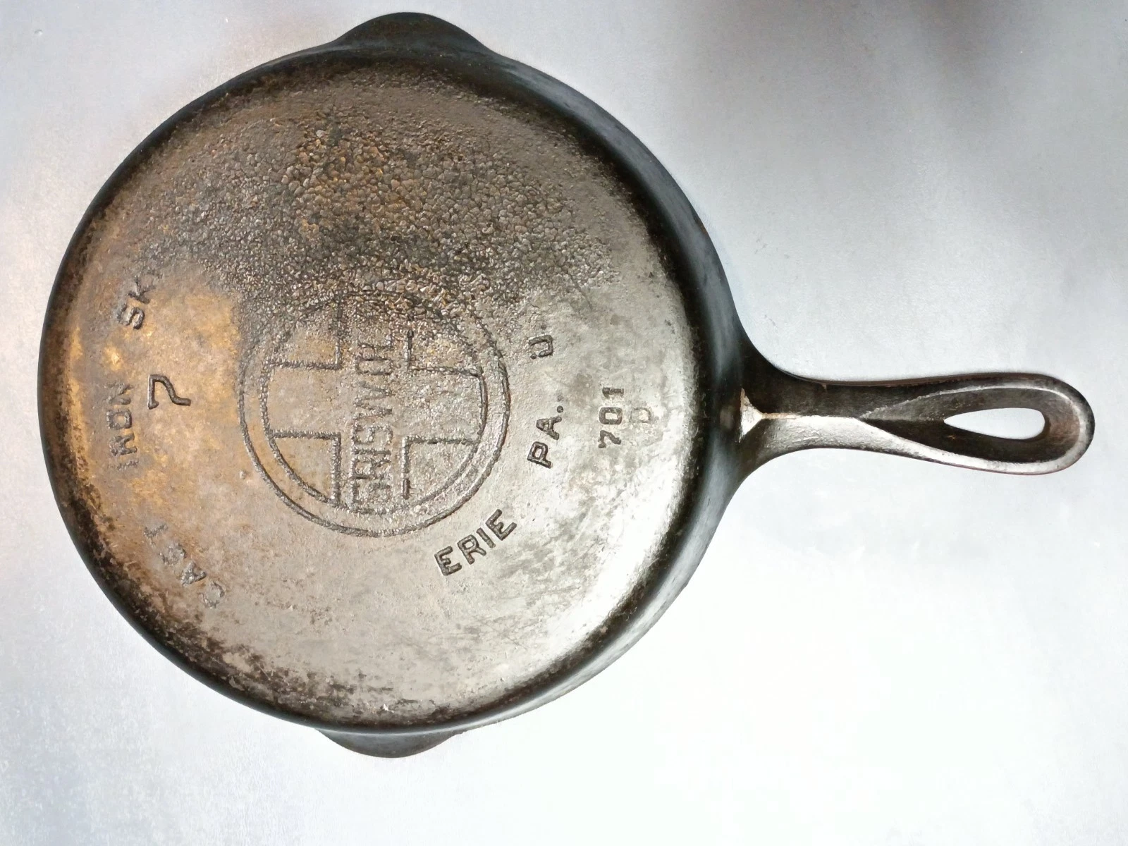 Griswold Cast Iron Skillet No 7 Large Block Logo 701D