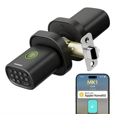 Fingerprint Door Lock with Keypad Door Knob, HomeKit Lock Over 𝗧𝗛