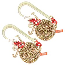 G80 Grade 5/16inx72in Tow Chain 5400lb Load Shank J Hook Set