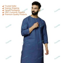 Mens Kurta Wear Cotton Color Blue Kurta Mens Designer Kurta