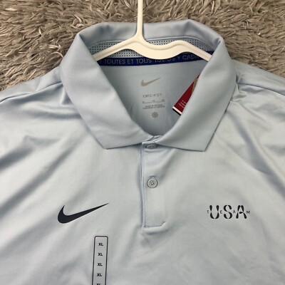 Nike Polo Shirt Men Extra Large Blue USA Olympics Golf Performance FV1908 XL