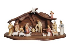 Set Weihnachtskrippe aus Holz Mit Hütte Vom ...