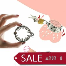 Stainless Steel Ball Stretcher Pendant Chastity Device Ring Spikes Chastity Cage