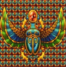 Sacred SCARABS of Egypt BLOTTER ART perforated sheet paper psychedelic art