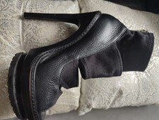 Herve Leger oribel nero punta aperta plateau tacchi alti 