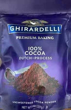 Ghirardelli Premium Baking 100% Cocoa Dutch Process Unsweetened Cocoa Powder 8oz