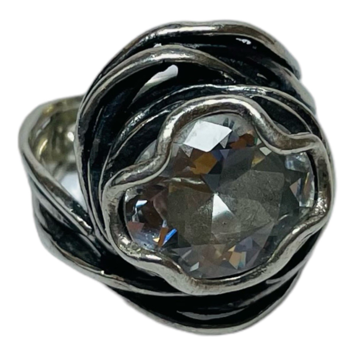 Israel Sterling 925 Silver CZ Wrap Ring Sz 4.5 - .26 | eBay
