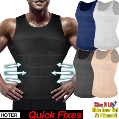 Herren Bauchweg Korsett Abnehmen Unterhemd Body Shaper Muskelshirt Mieder Corset